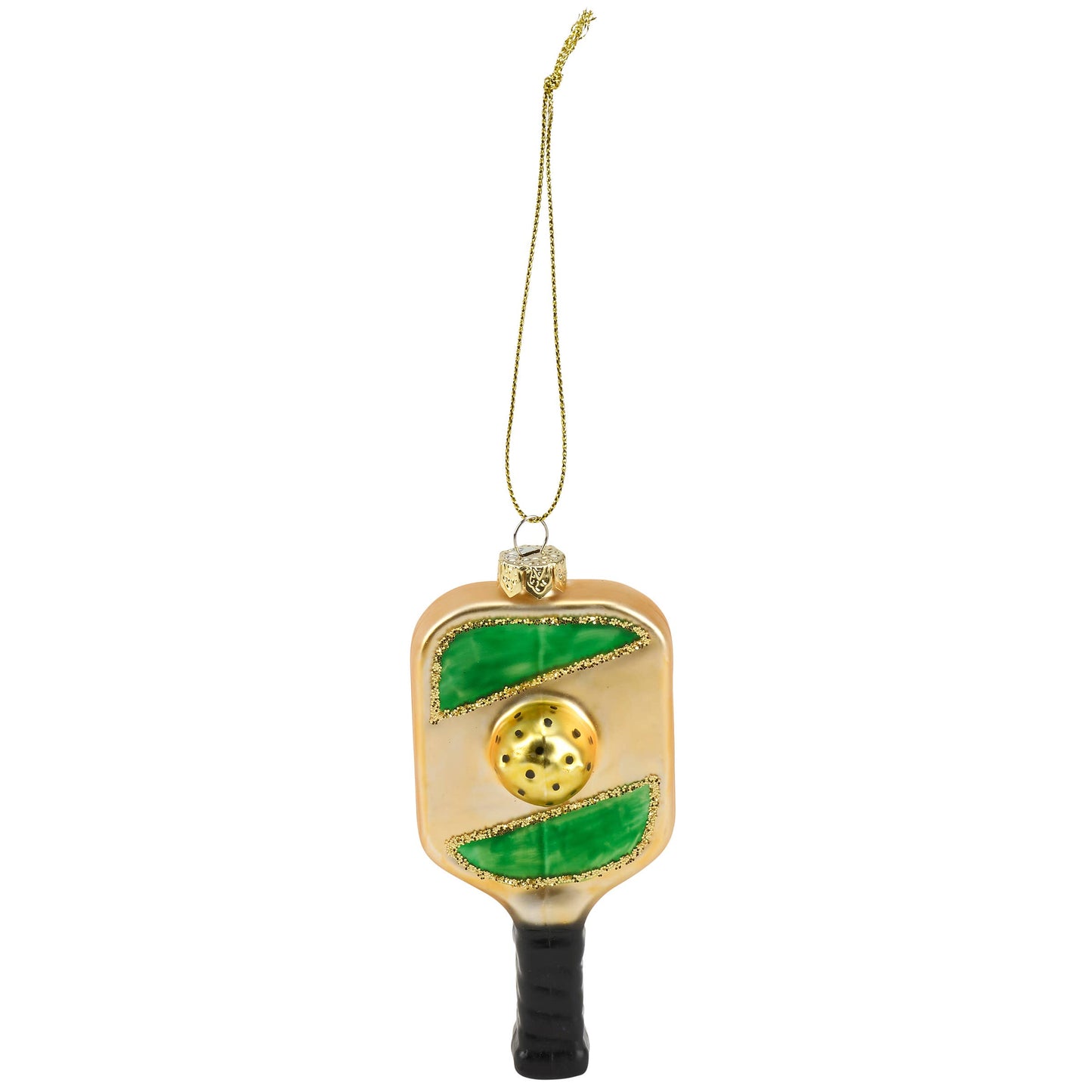 Pickleball Paddle Glass Ornament