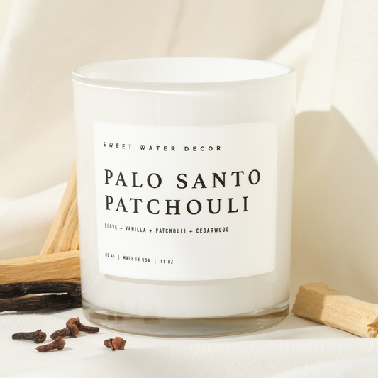 Palo Santo Patchouli 11 oz Soy Candle - Home Decor & Gifts