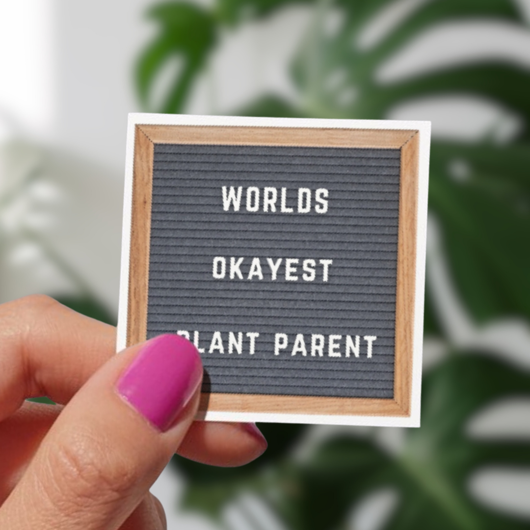 Worlds Okayest Plant Parent Vinyl Sticker