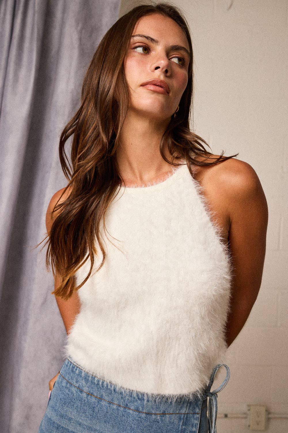 Feather Knit Halter Tank