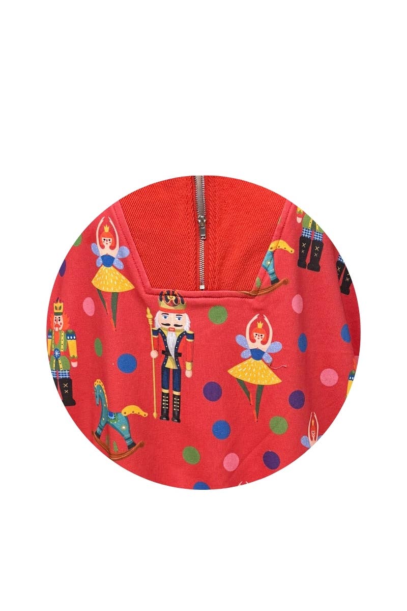 Nutcracker Print Quarter-Zip Sweatshirt