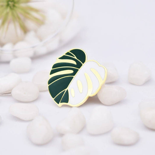 Monstera Variegated Leaf Enamel Pin