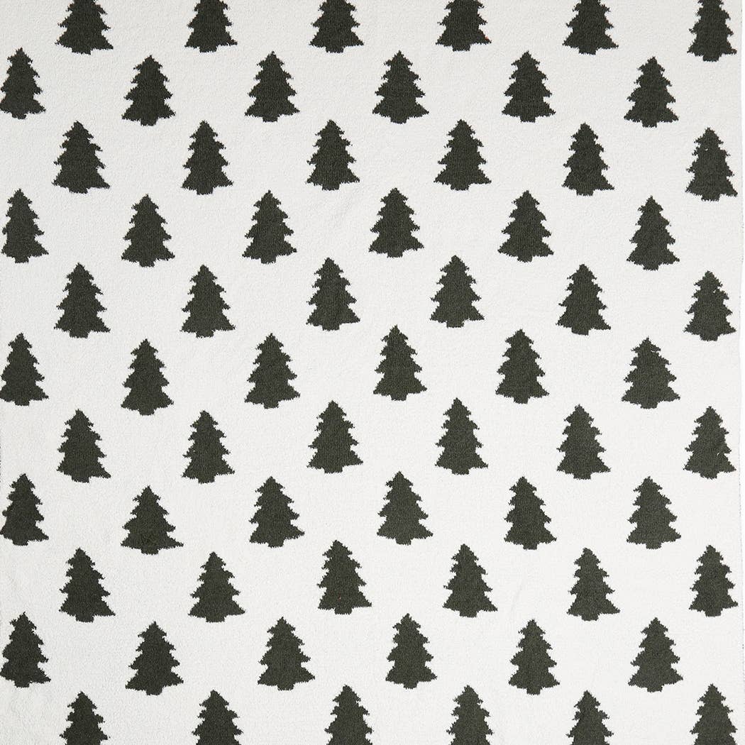 Trees Pattern Print Cozy Soft Throw Blanket