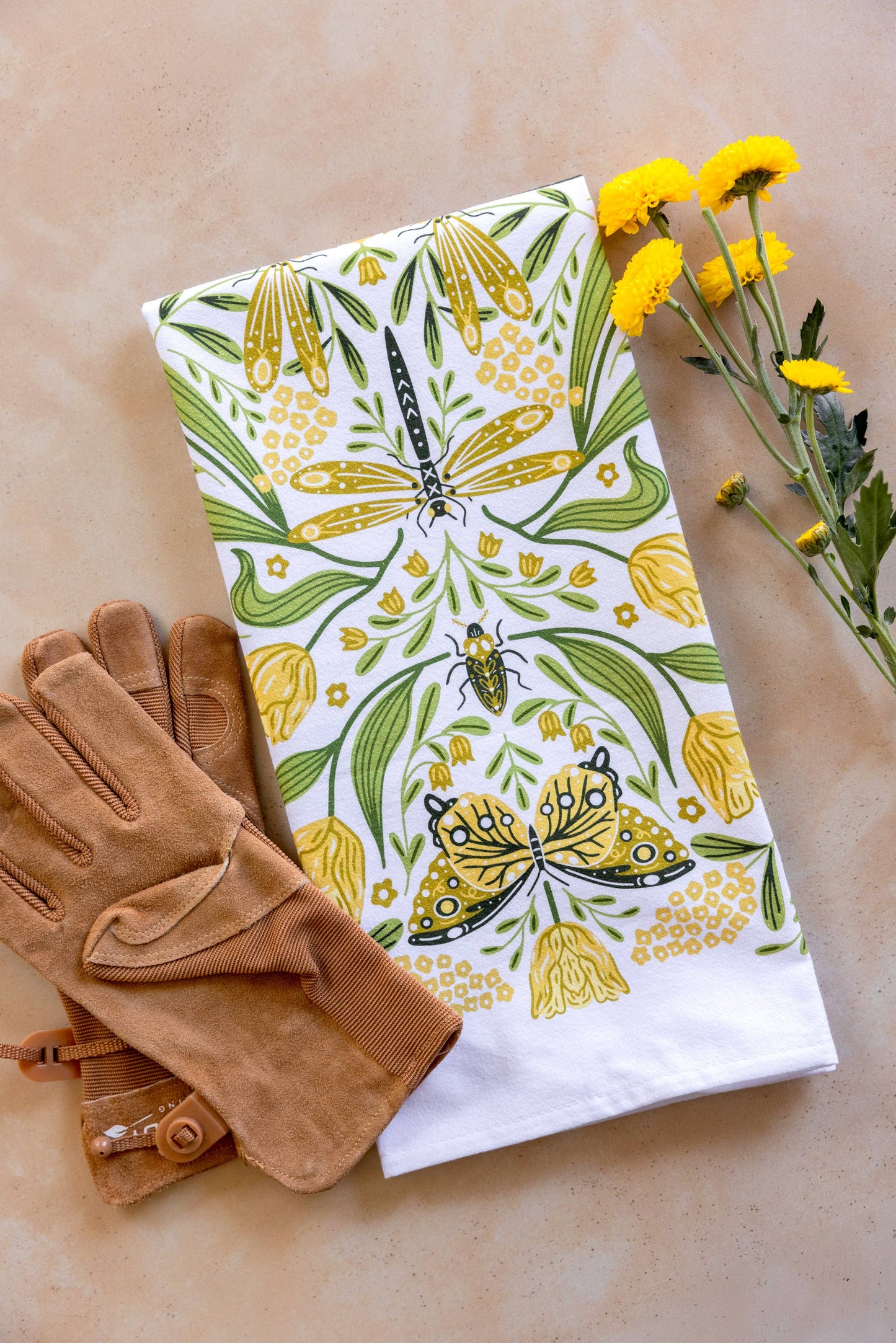 Golden Garden Tea Towel