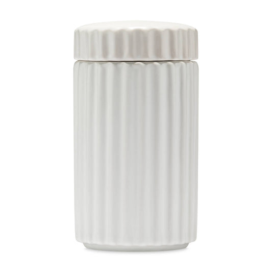 White Ripple Ceramic Dog Treat Jar