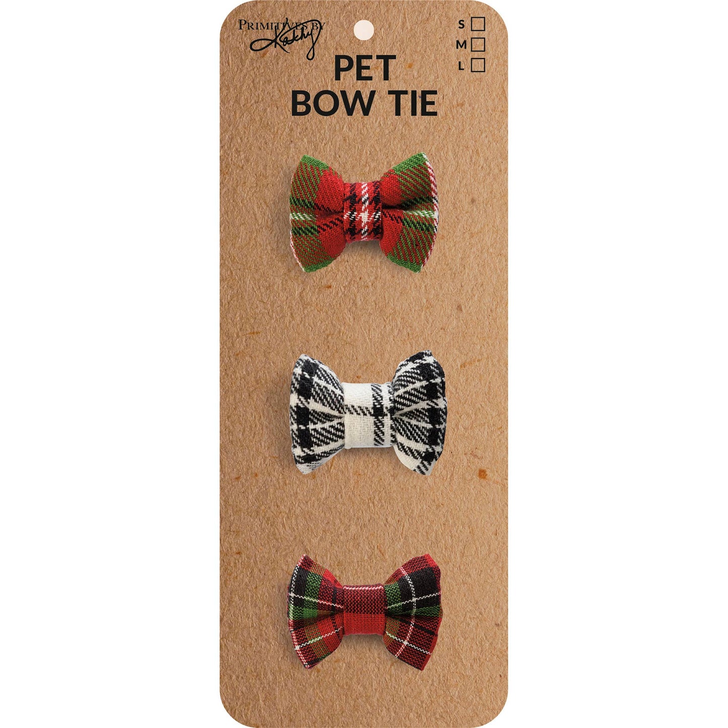 Christmas Plaid Small Pet Bow Tie Set