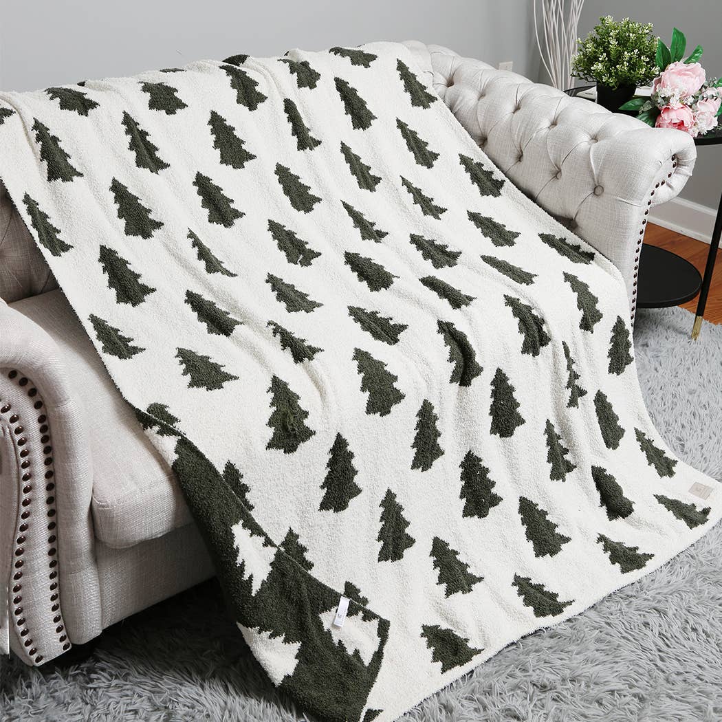 Trees Pattern Print Cozy Soft Throw Blanket