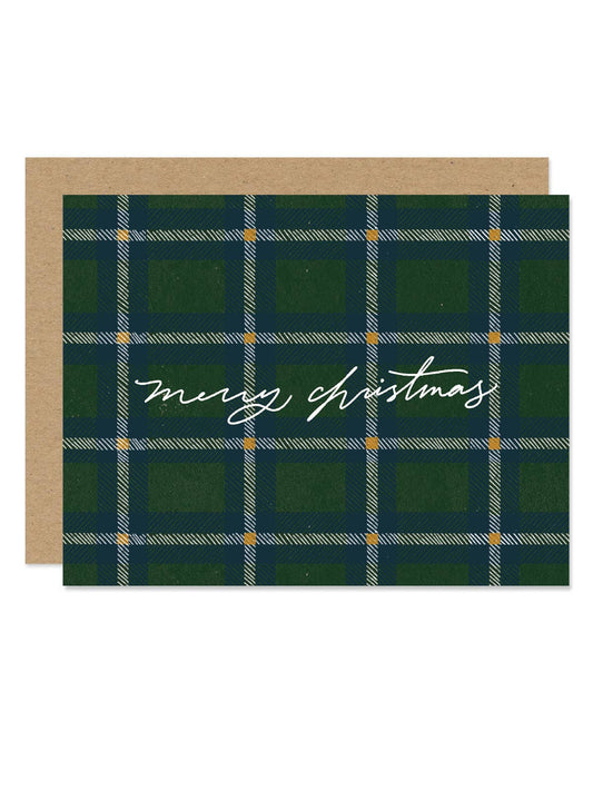 Plaid Merry Christmas Card