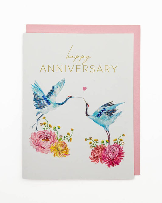 'Cranes in Love' Anniversary Greeting Card