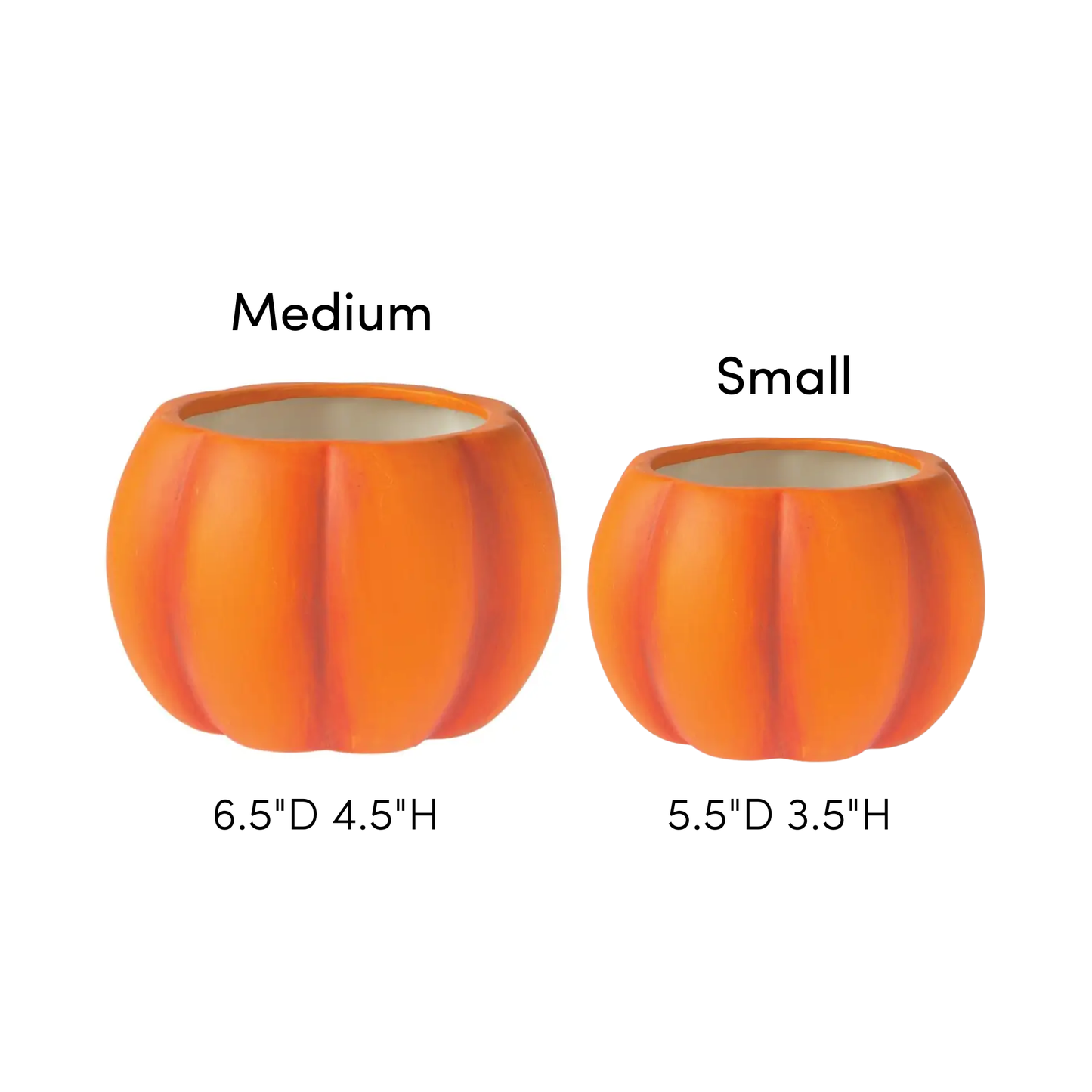 Matte Ceramic Pumpkin Planter
