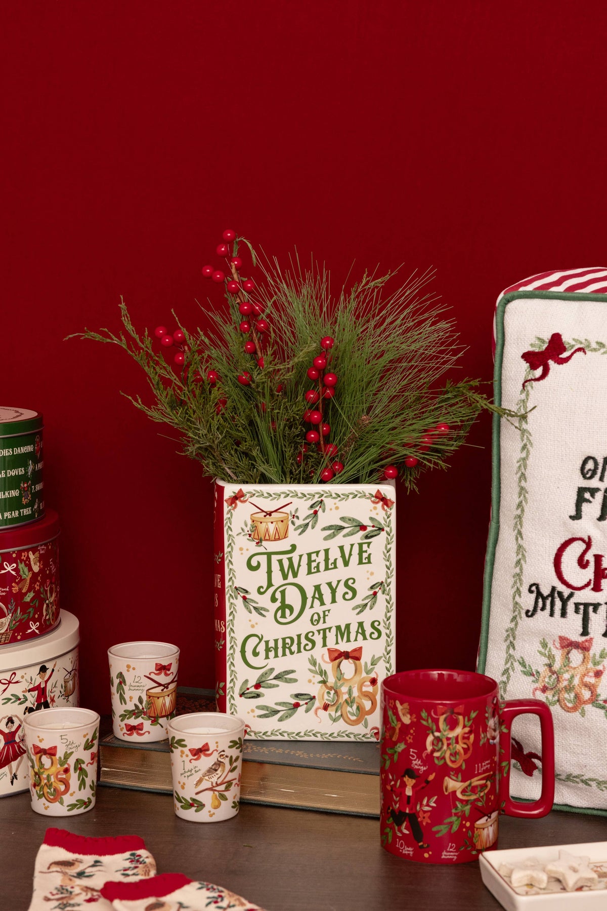 Twelve Days of Christmas Book Vase
