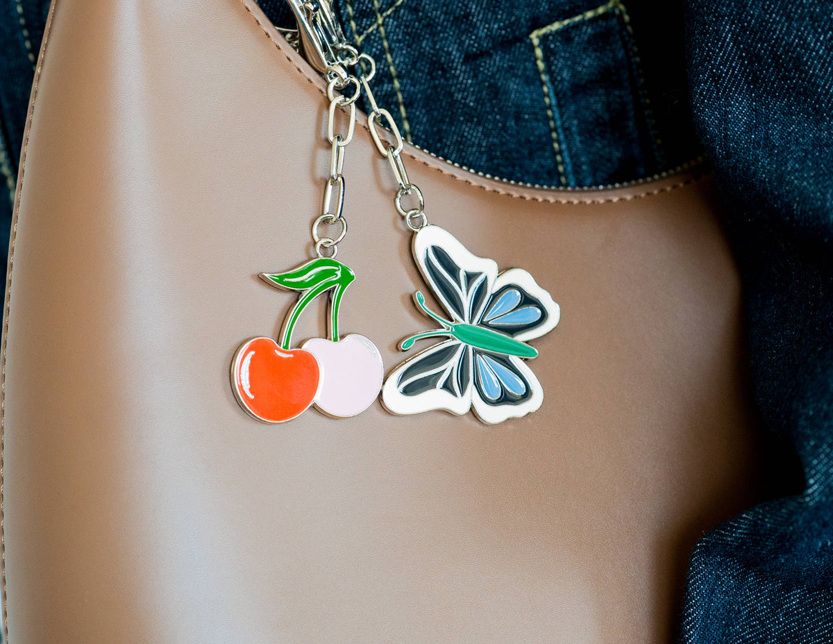 Enamel Bag Charm - Butterfly