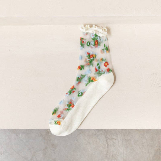 Floral Pattern Summer Socks - Bohemian Design