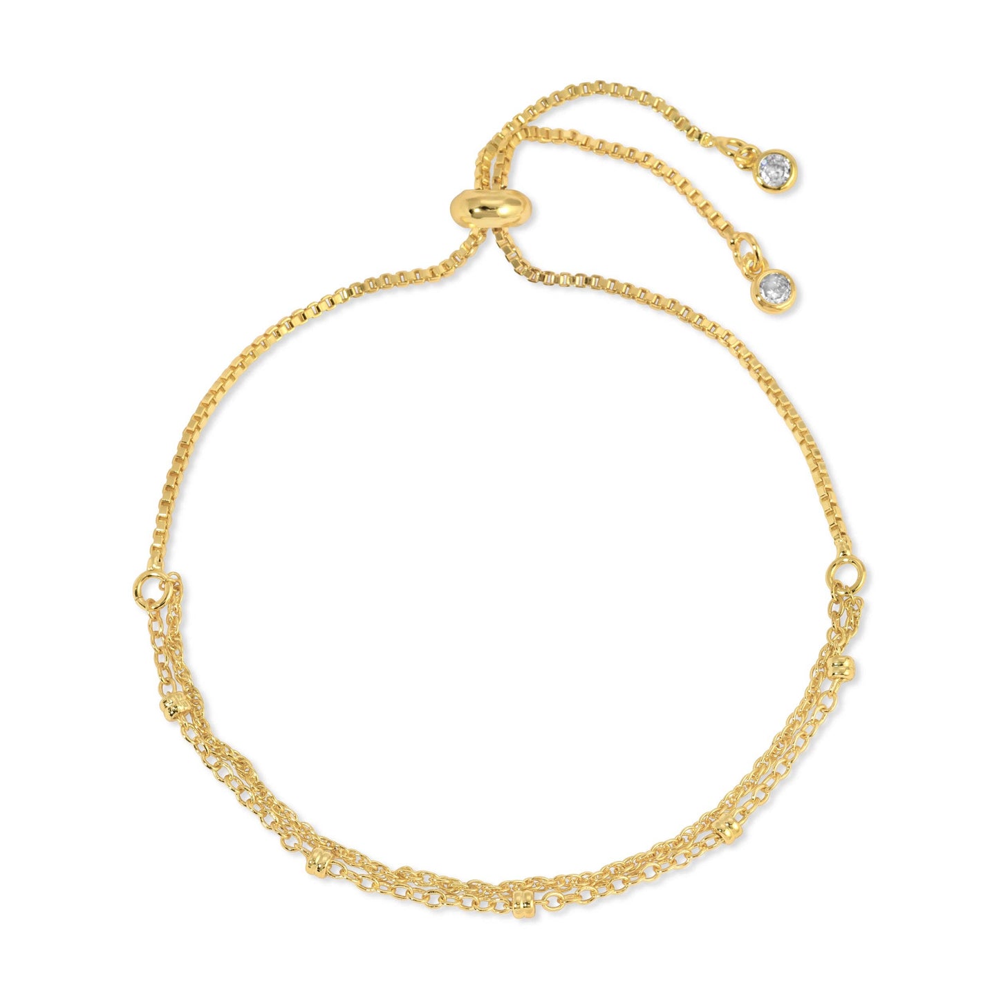 Double Row Delicate Chain Pulley Bracelet