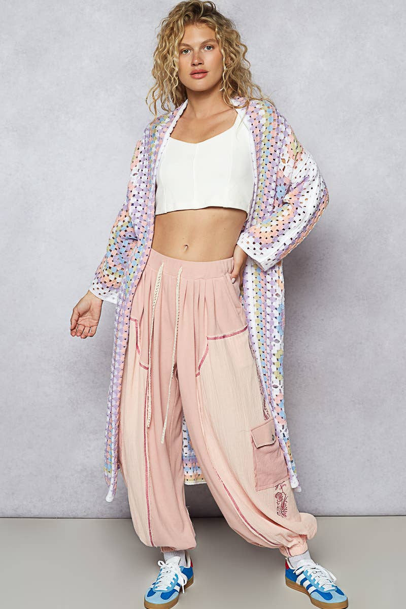 Long Sleeve Crochet Various Colors Cardigan