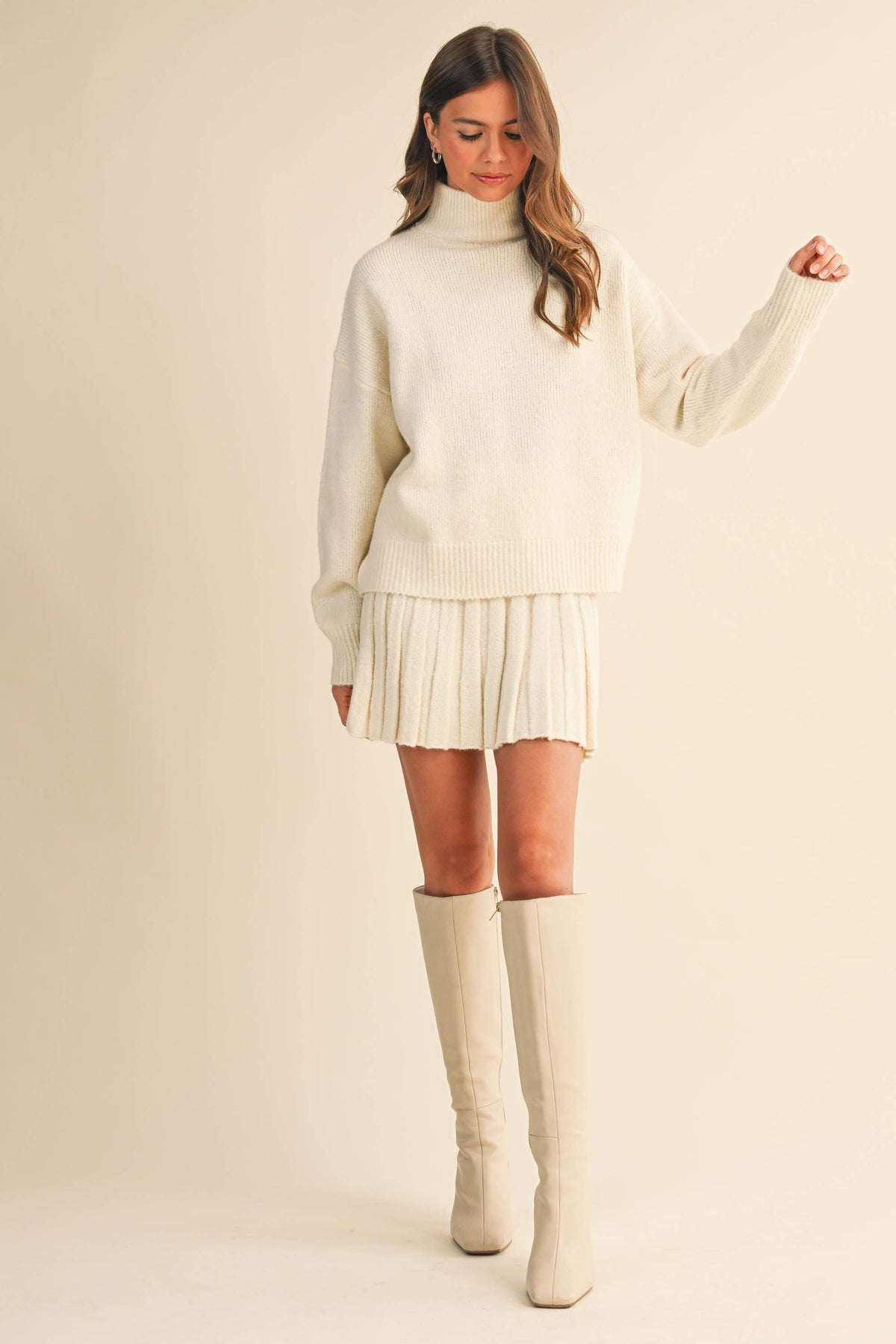 Turtleneck Sweater and Skirt Set
