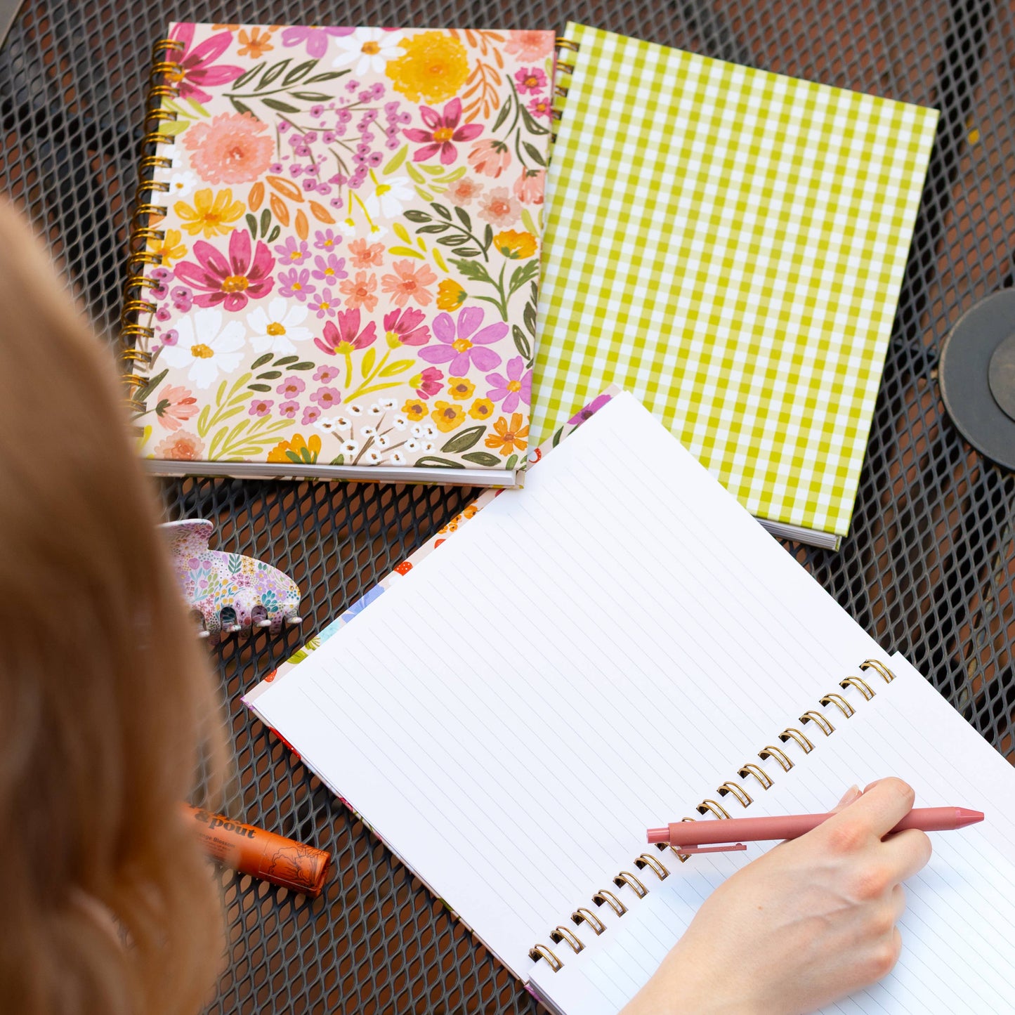 Pressed Floral 7x9 Hardcover Spiral Notebook