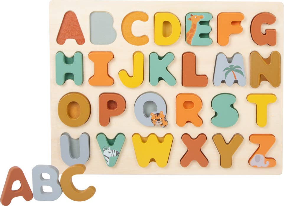 Wooden Toys Safari Themed Abcs Letter Puzzle