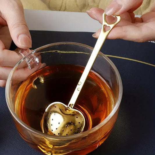 Elegant Golden Heart Tea Infuser