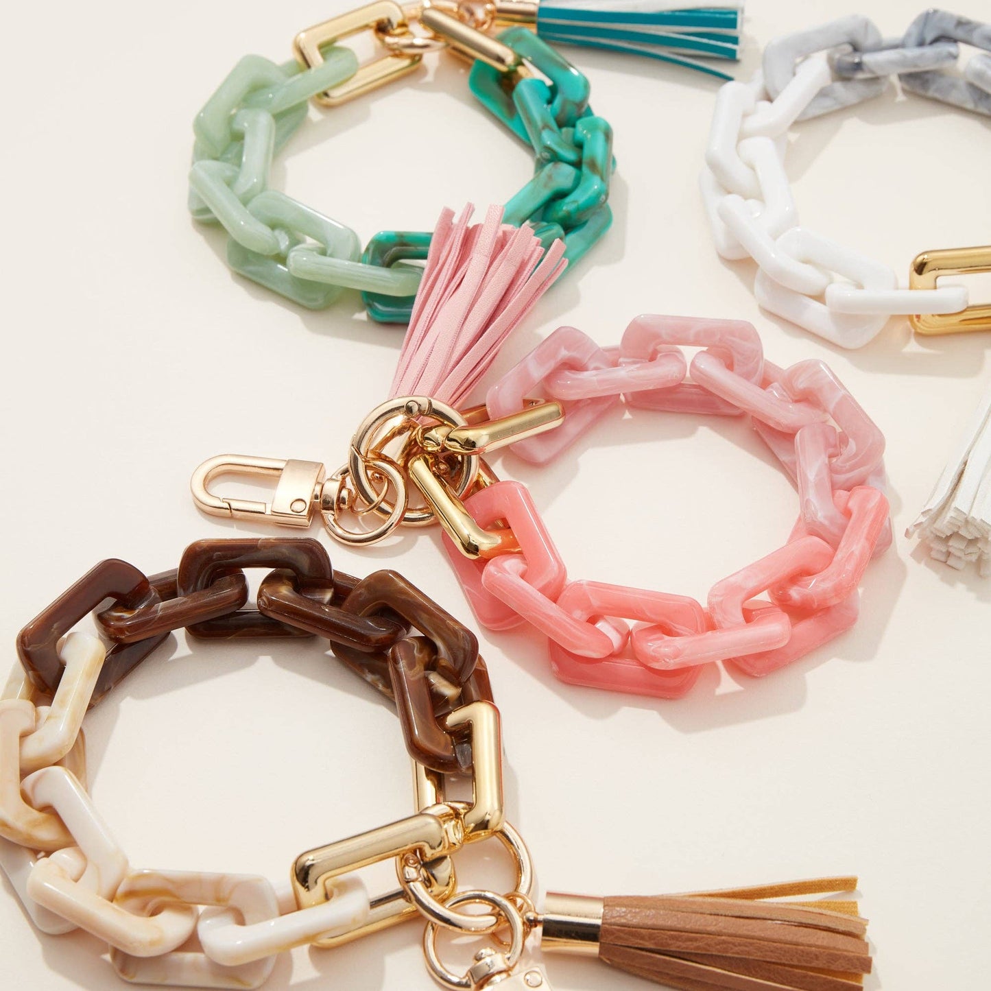 Two Tone Mixed Resin Chain | Keychain with Tassel