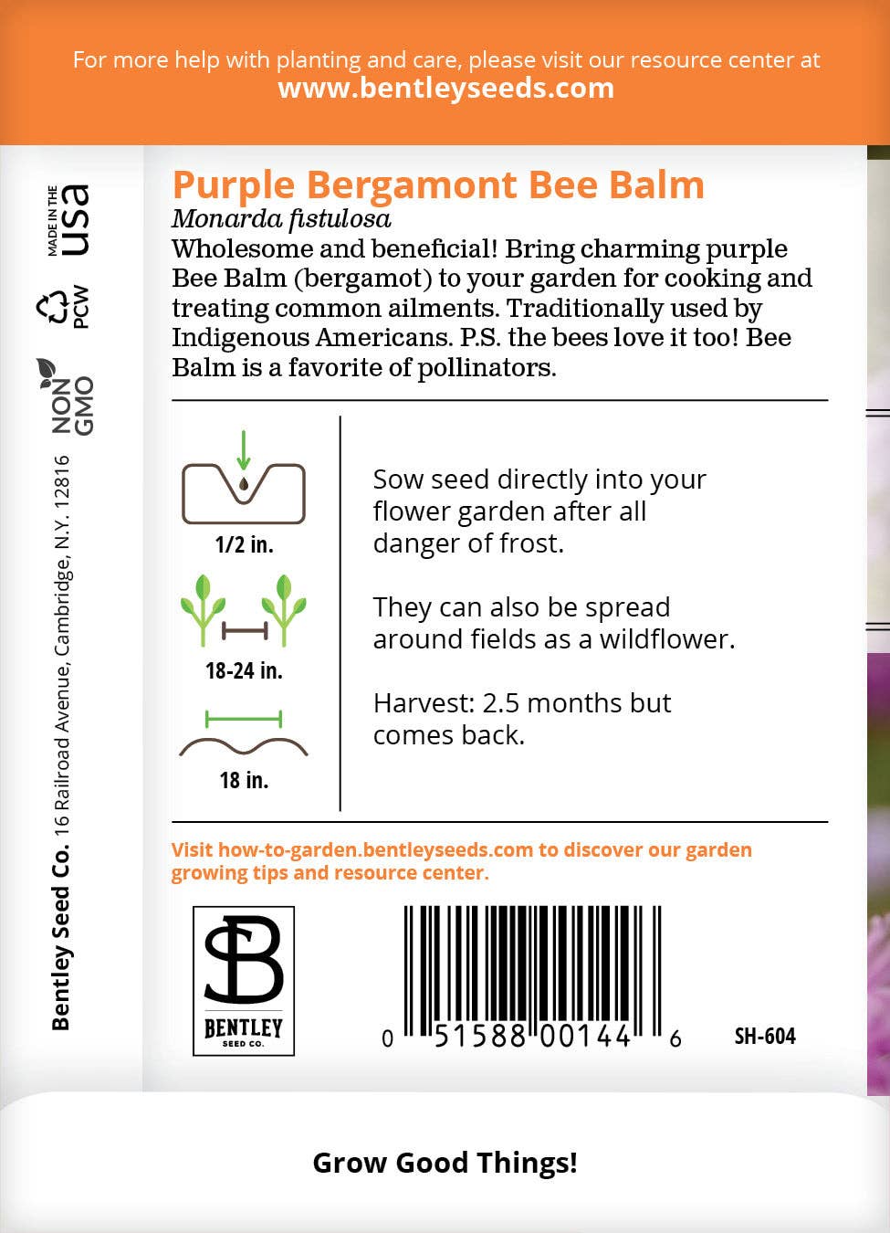 Bee Balm Seed Packets