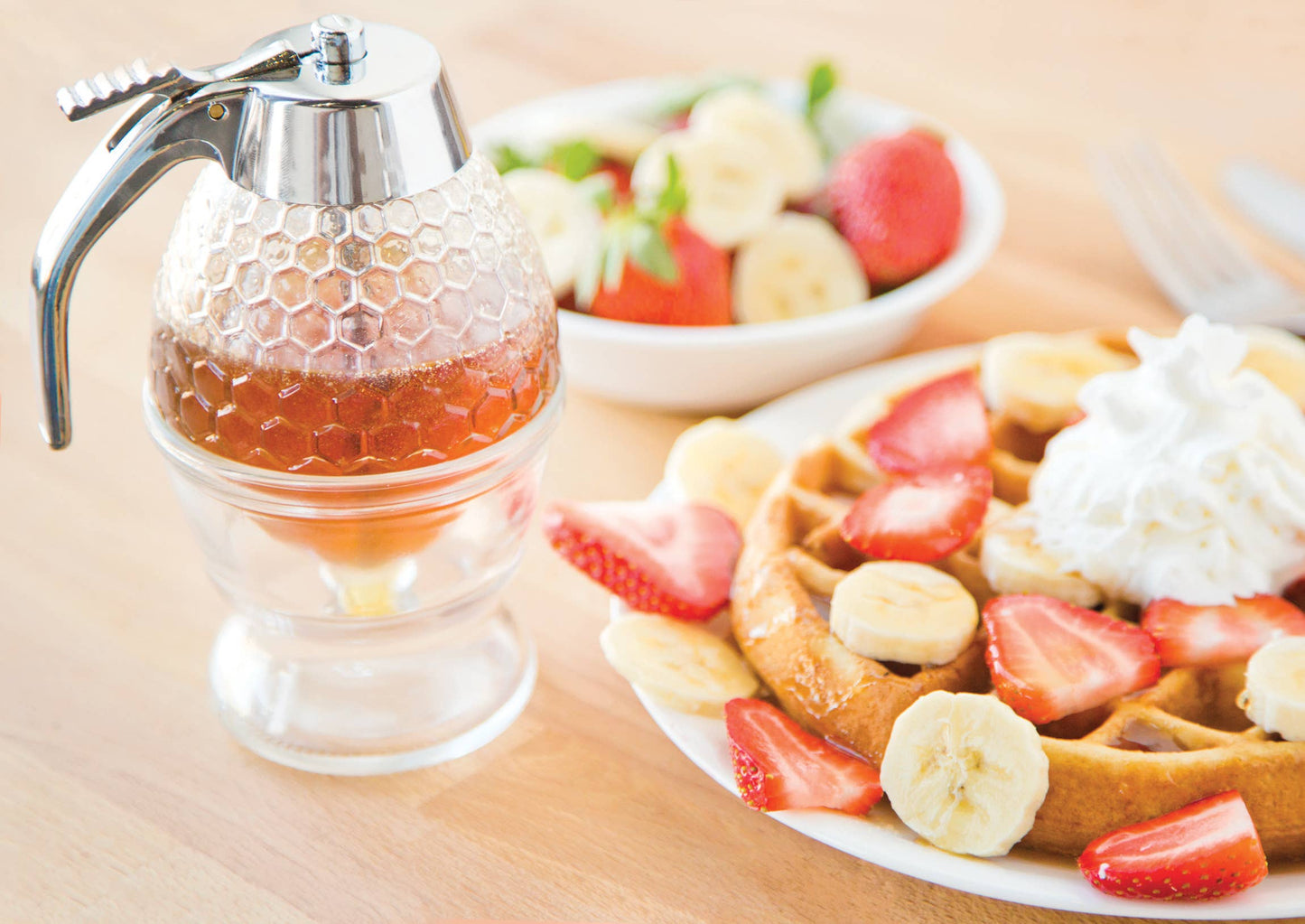 Glass Honey, Syrup Dispenser, 6-Ounce