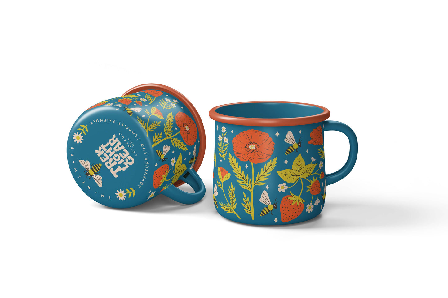 Enamel Poppies Coffee & Camp Mug