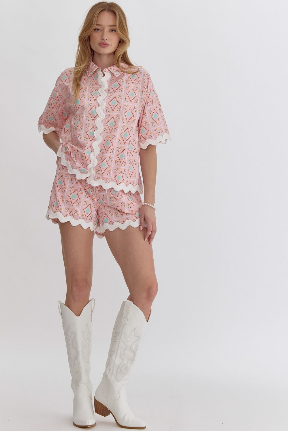 Pink Ric Rac Short Set