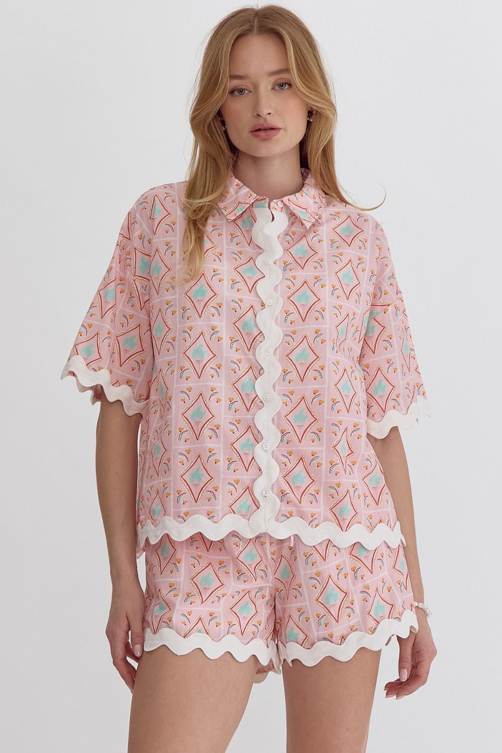 Pink Ric Rac Short Set