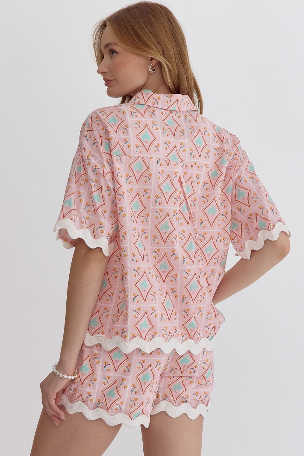 Pink Ric Rac Short Set