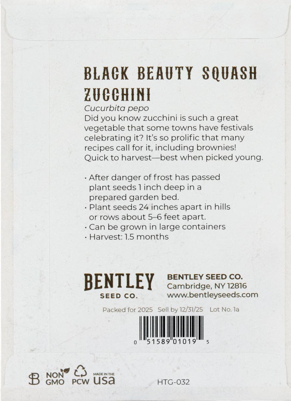 Zucchini-Black Beauty Squash 1957