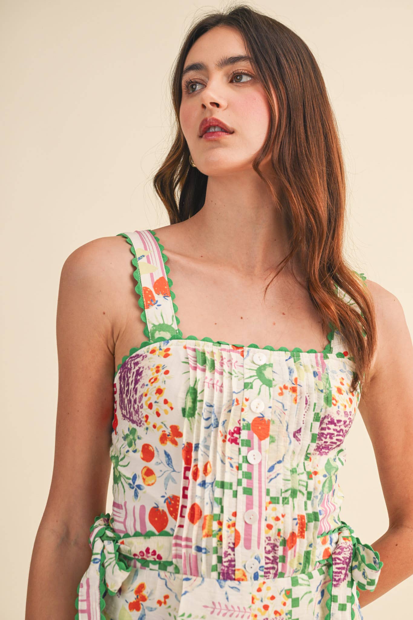 Floral Scallop Trim Romper