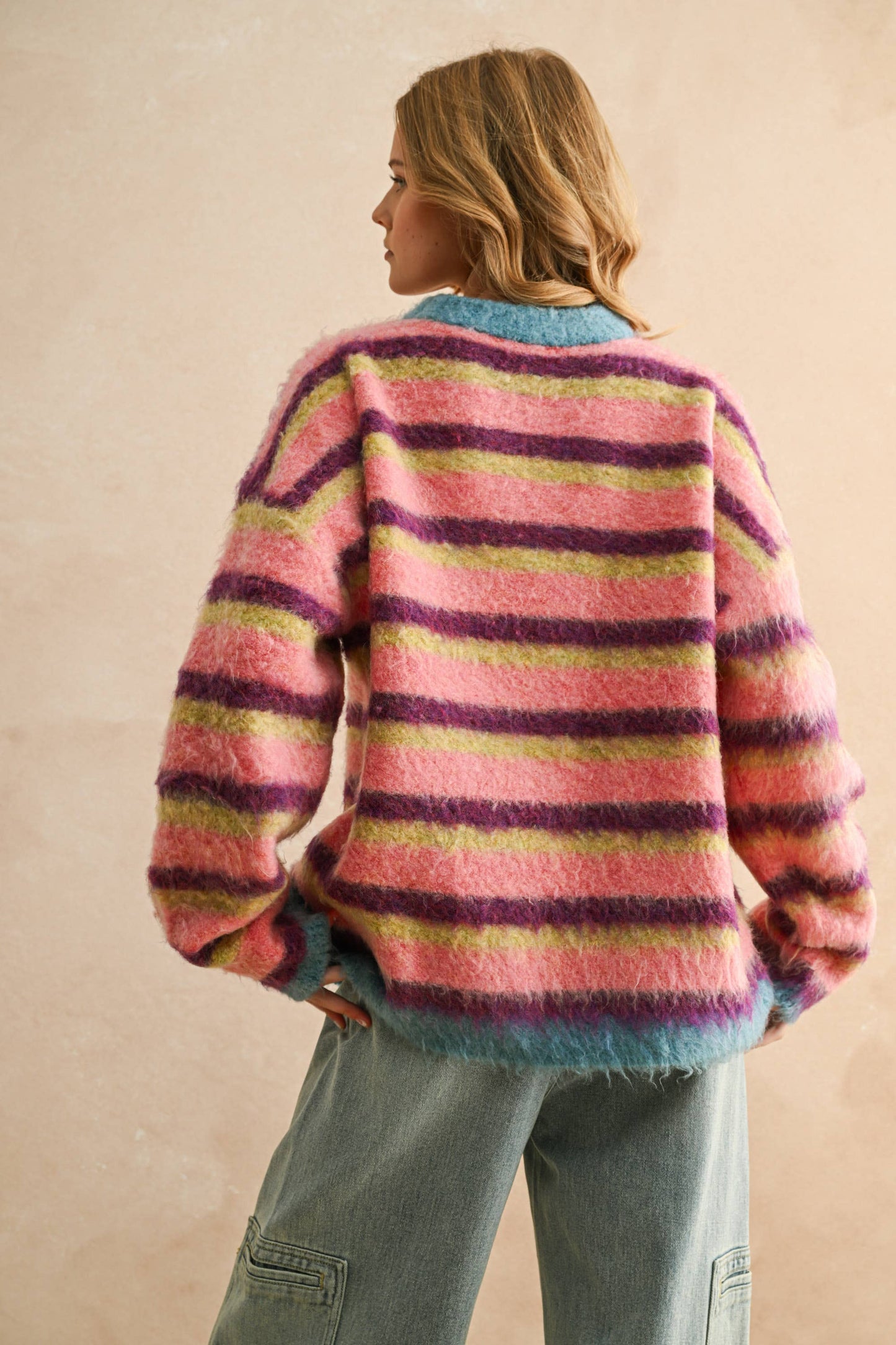 Multi Striped Brushed Sweater