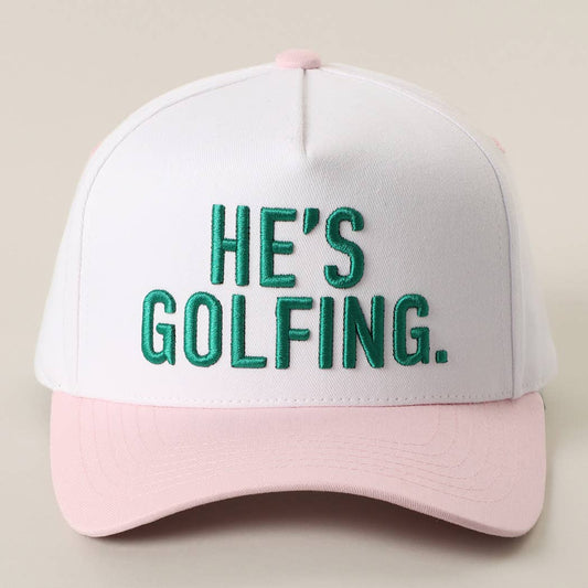 HE'S GOLFING 3D Embroidered Two-Tone Trucker Hat