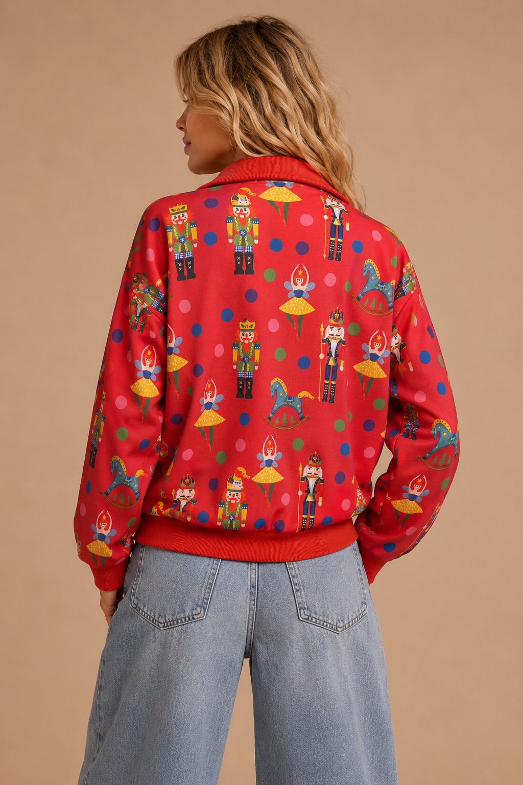 Nutcracker Print Quarter-Zip Sweatshirt