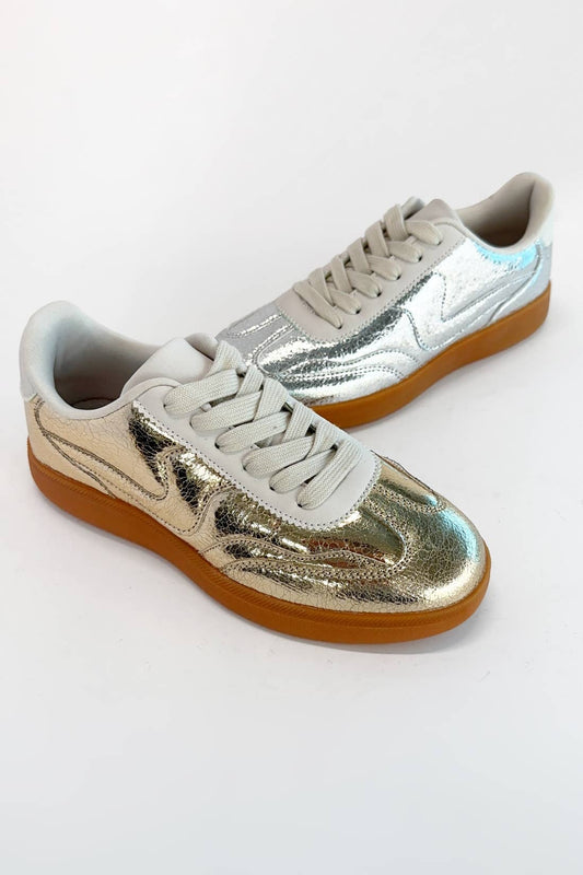 Gold Swoosh Sneakers
