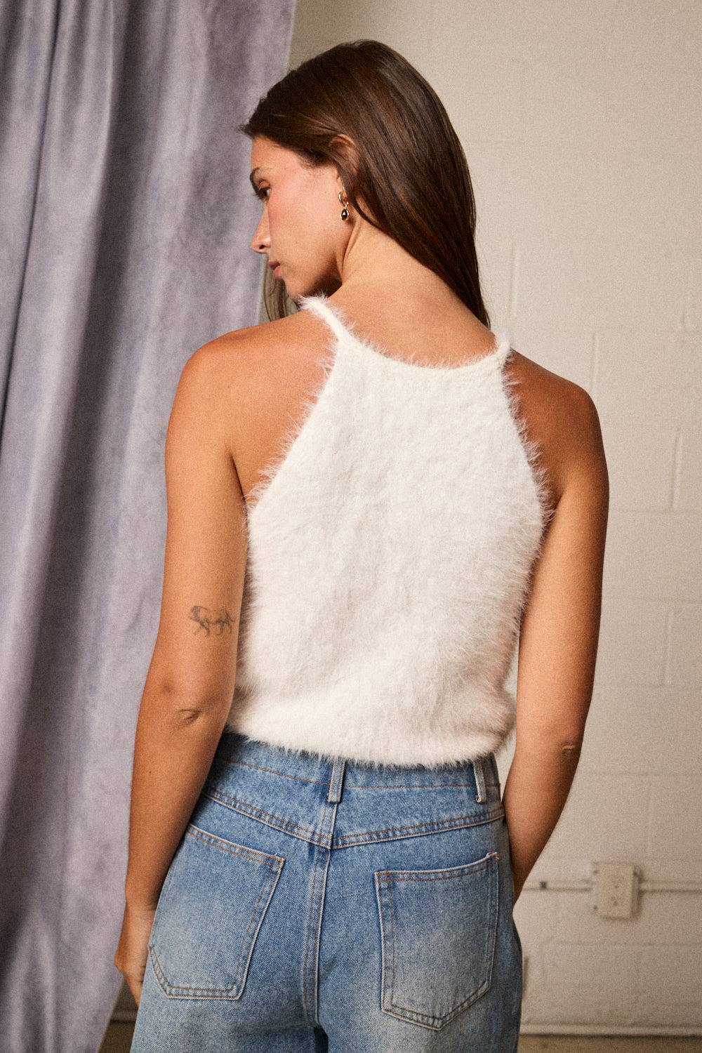 Feather Knit Halter Tank