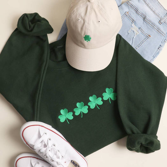 Four Clovers Embroidered Sweatshirt