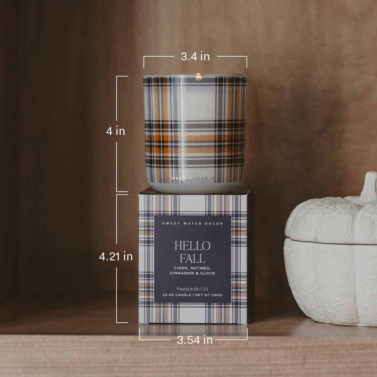 Hello Fall 12 oz Boxed Soy Candle - Fall Decor & Gifts