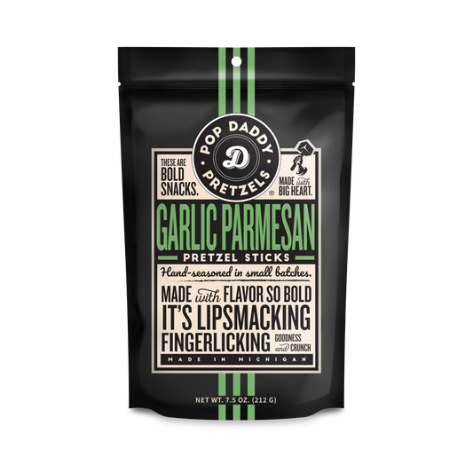 Pop Daddy – Garlic Parmesan Seasoned Pretzels
