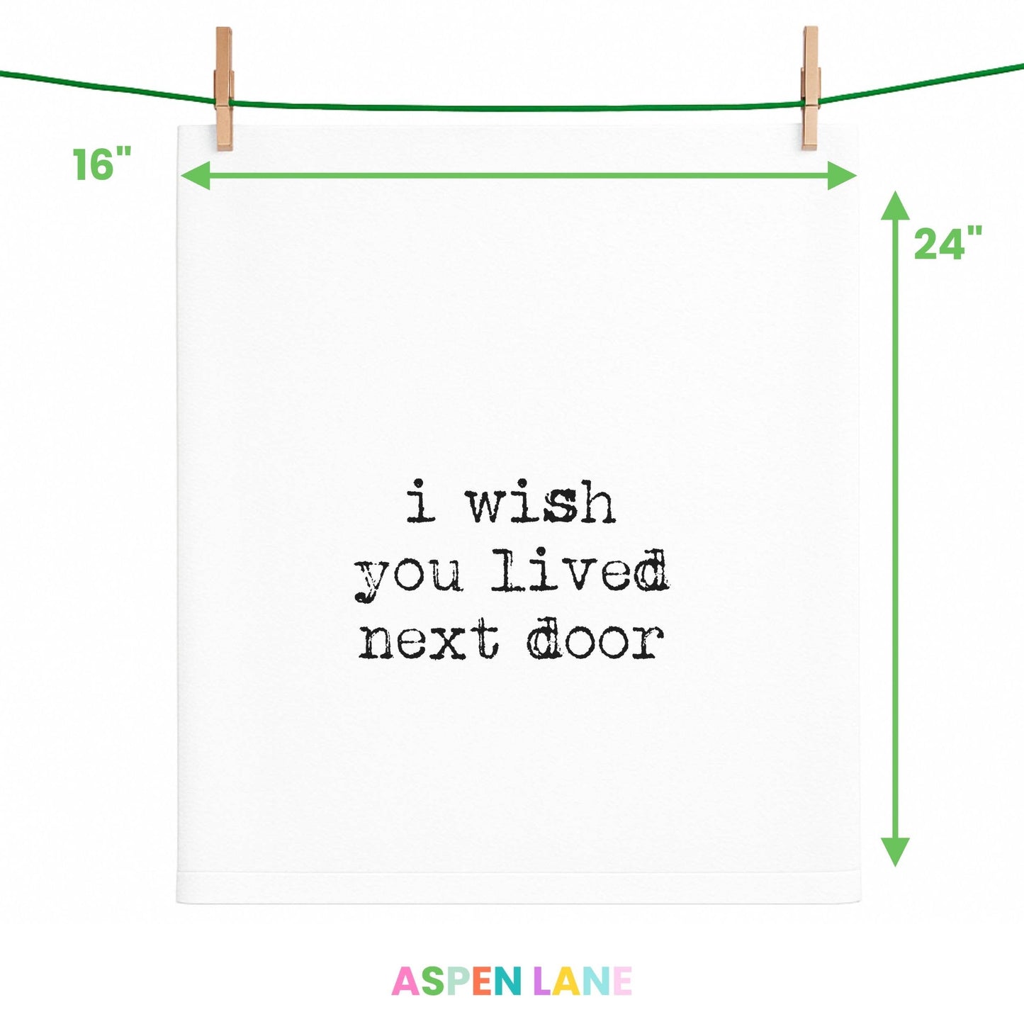 I Wish You Lived Next Door gift towel bestie friend