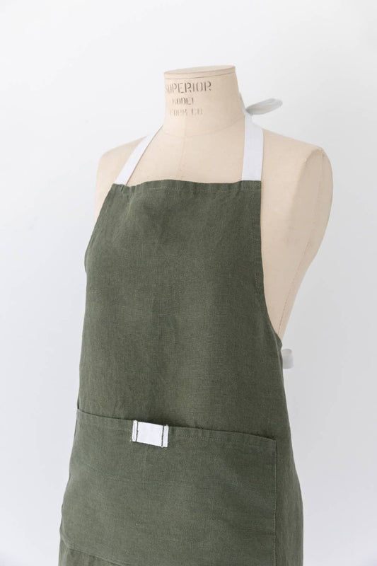 Keepsake Linen Adult Apron - Olive