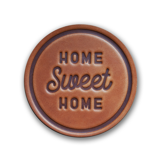 Home Sweet Home Leather Coaster - Set of 3