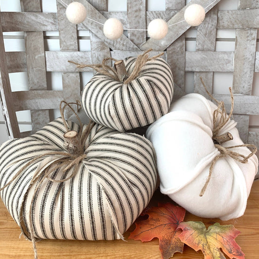 Farmhouse Rustic Fabric Pumpkin