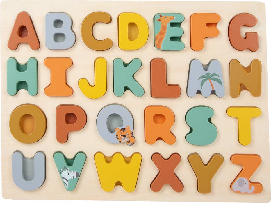 Wooden Toys Safari Themed Abcs Letter Puzzle