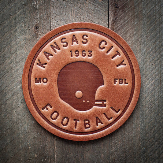 Kansas City Football Leather Coaster