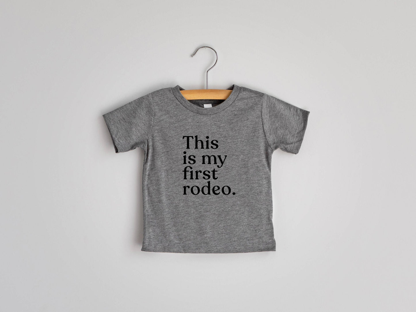This Is My First Rodeo Gray Baby Tee
