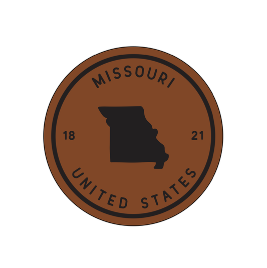 Missouri State Silhouette Leather Coaster