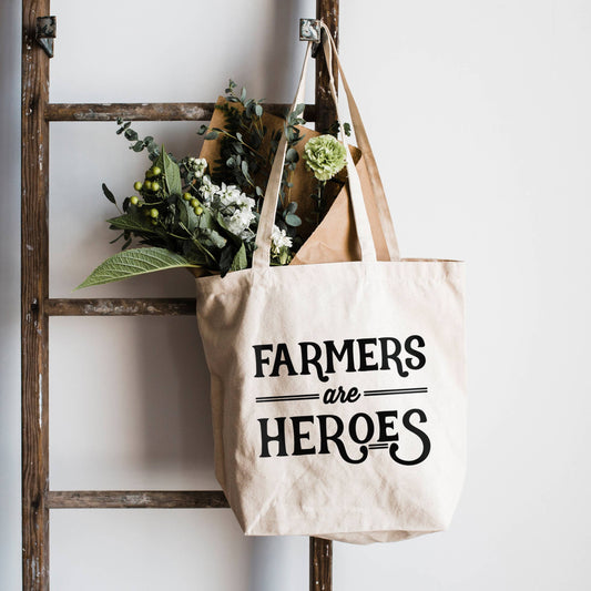 Farmers Are Heroes Tote Bag